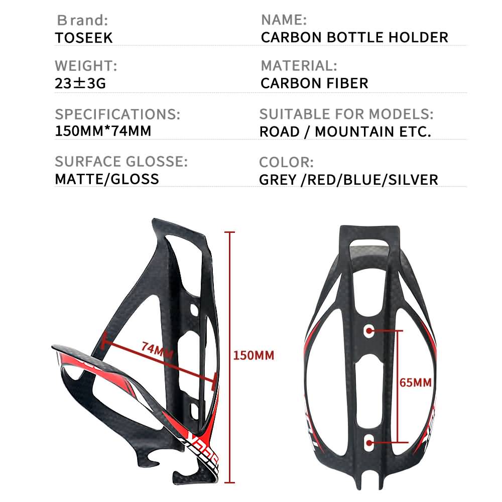 Buy TOSEEK Full Carbon Fiber Bicycle Water Bottle Cage MTB Road Bike