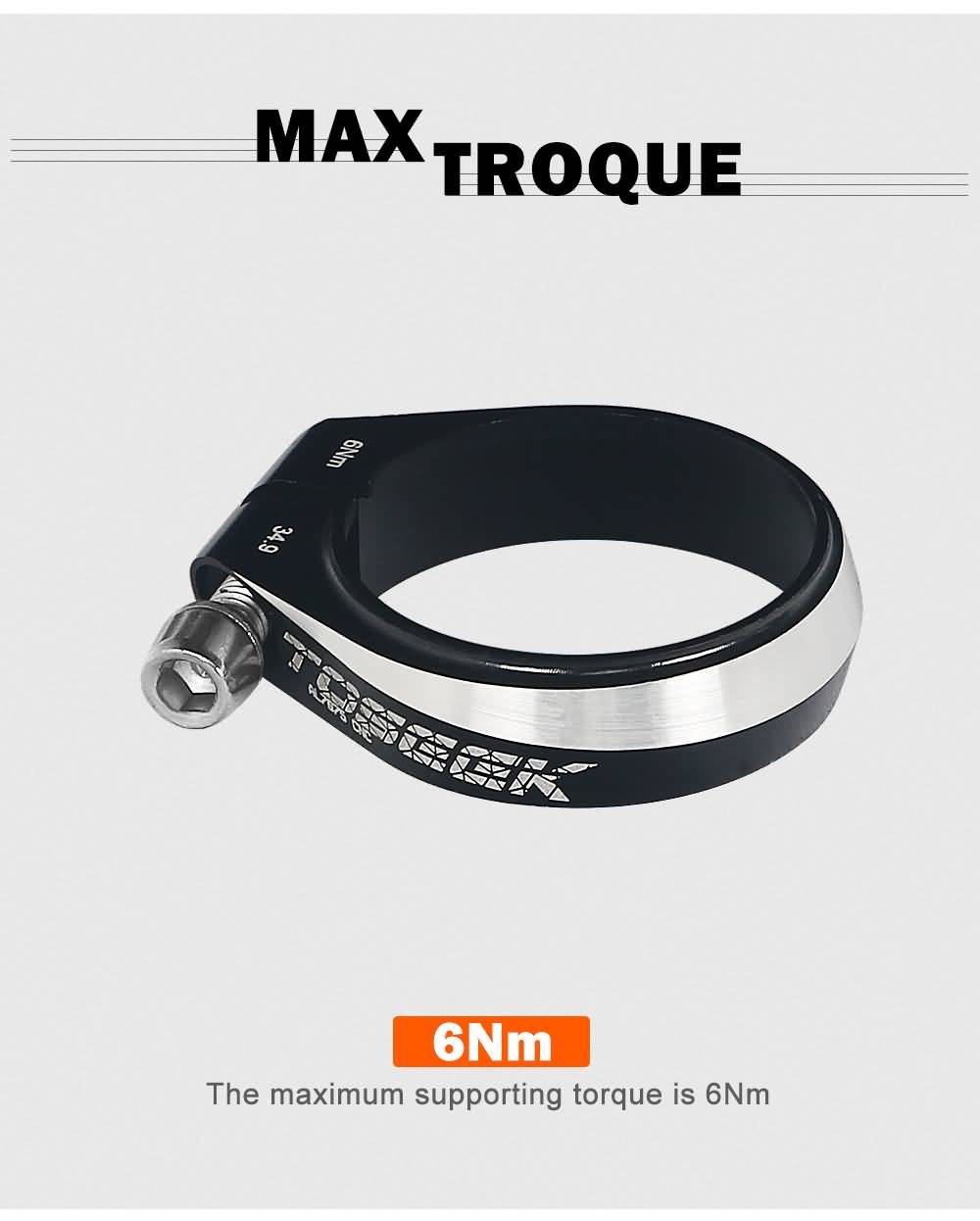 Buy TOSEEK Bike Seat Post Clamp 31.8 34.9mm Mountain Aluminum Alloy