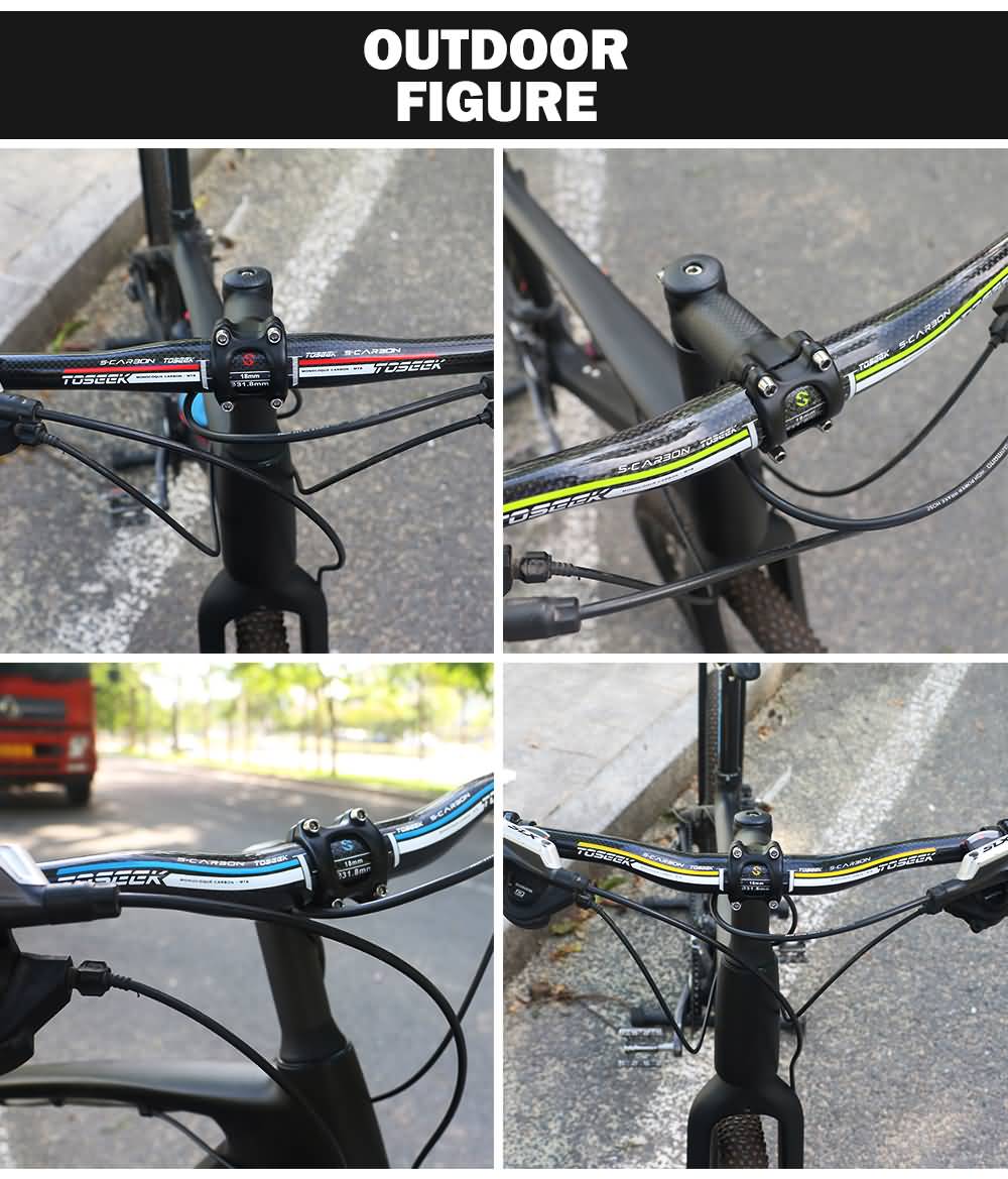 Buy TOSEEK Carbon Handlebar Mtb Bicycle Handlebar 31.8*760mm Length Carbon MTB Handlebar Online!
