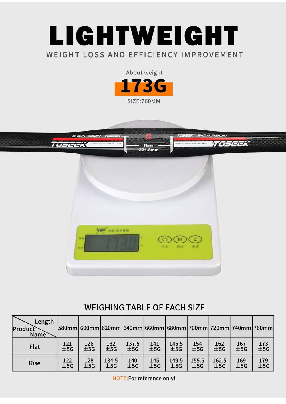 Buy TOSEEK Carbon Handlebar Mtb Bicycle Handlebar 31.8*760mm Length Carbon MTB Handlebar Online!