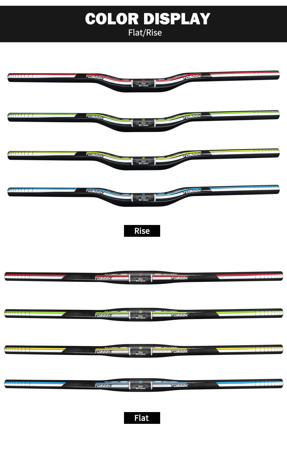 Buy TOSEEK Carbon Handlebar Mtb Bicycle Handlebar 31.8*760mm Length