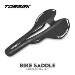TOSEEK Light Weight 3K Full Carbon With Leather Saddle For Road Bike 