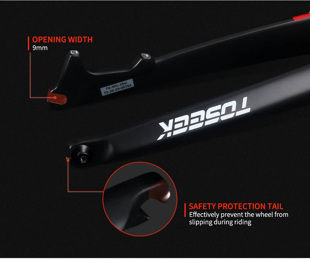 Buy TOSEEK Mountain Bike Full Carbon Fiber Forks MTB Bicycle Tapered