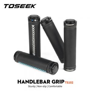 TOSEEK Fiber Leather City Mountain Bike Scooter MTB Bicycle Handlebar Cover Handle Grips Bar End Non-slip
